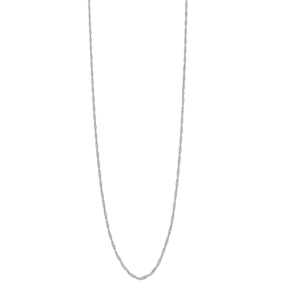 9kt White Gold Singapore Chain Necklace 45cm