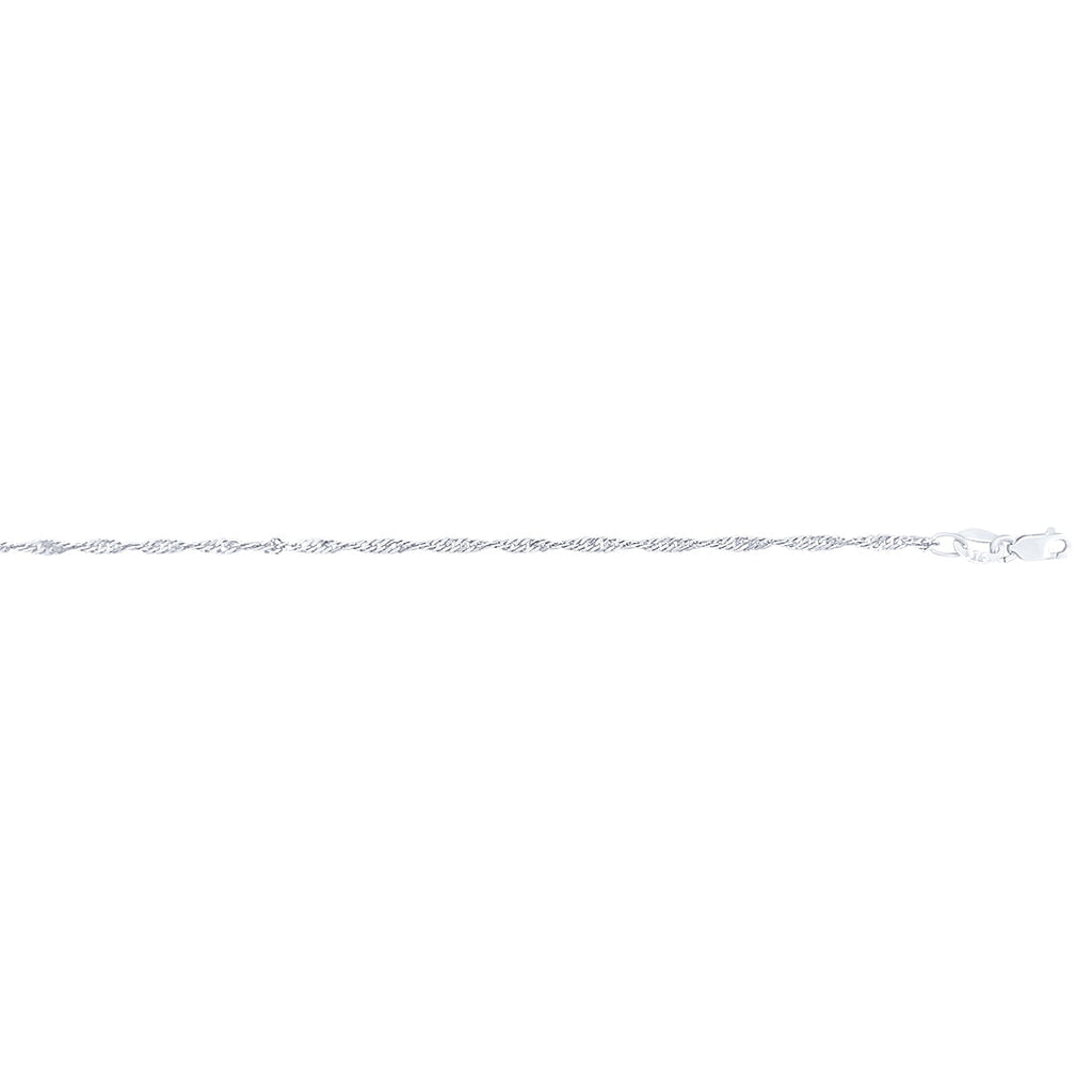 9kt White Gold Fine Singapore Necklace Chain 45cm