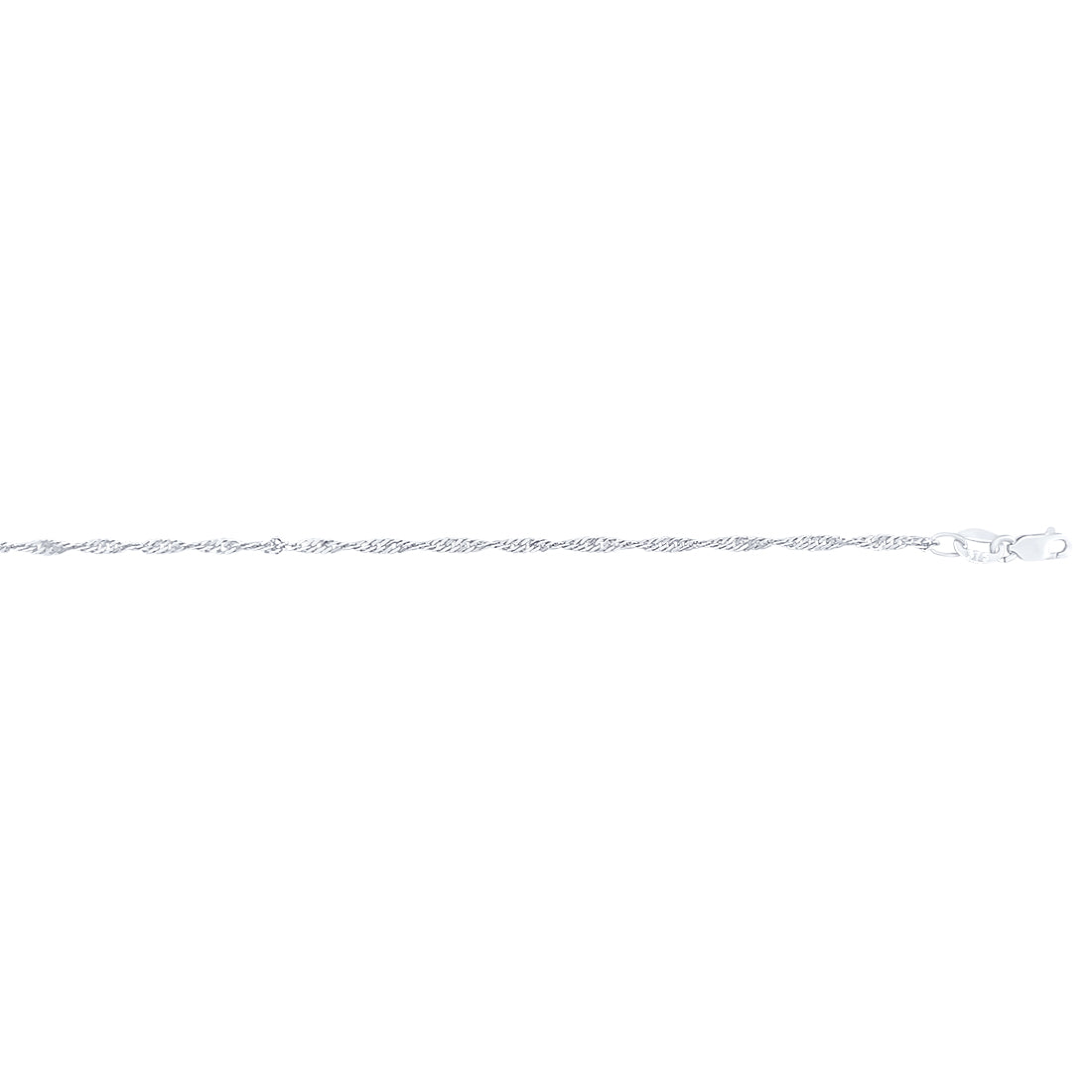 9kt White Gold Fine Singapore Necklace Chain 45cm