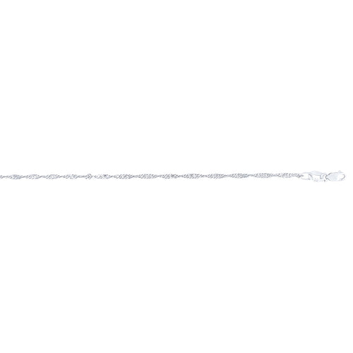 9kt White Gold Fine Singapore Necklace Chain 45cm