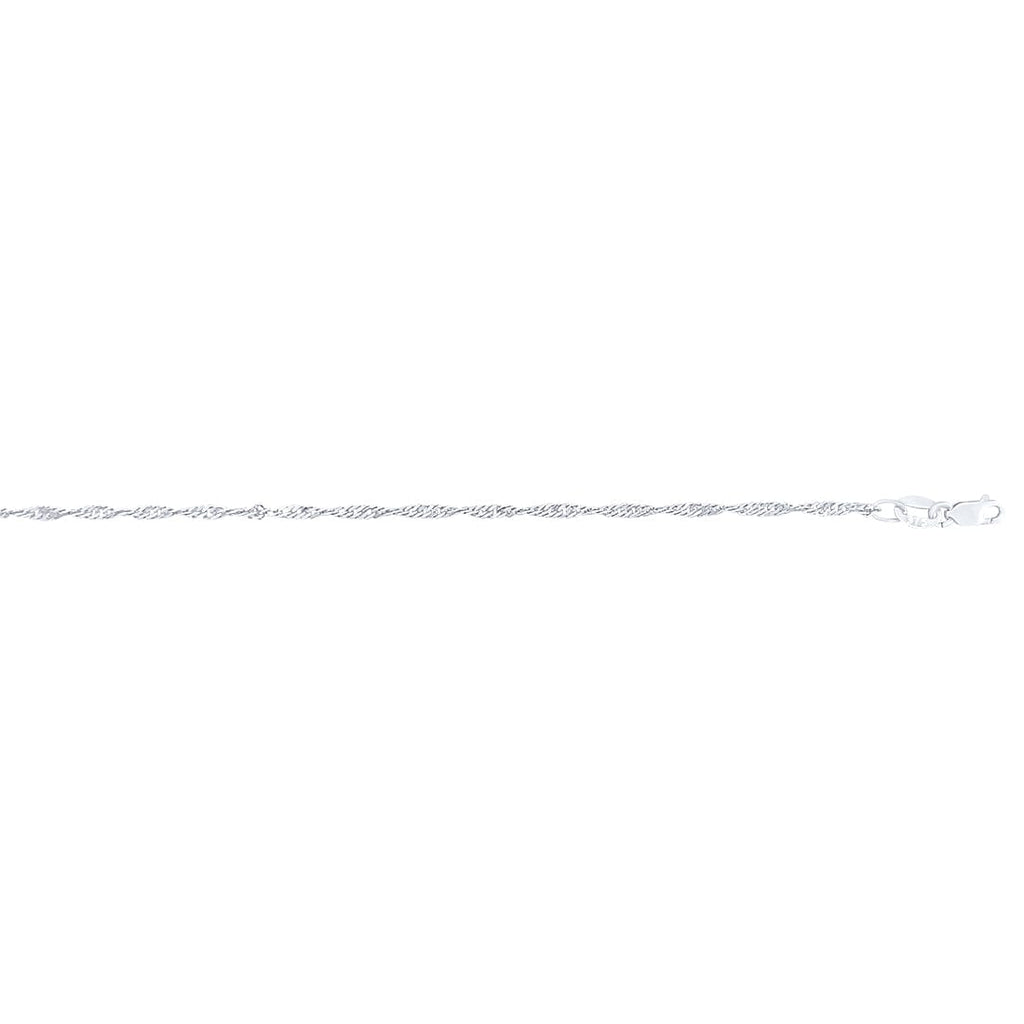 9kt White Gold Fine Singapore Necklace Chain 50cm
