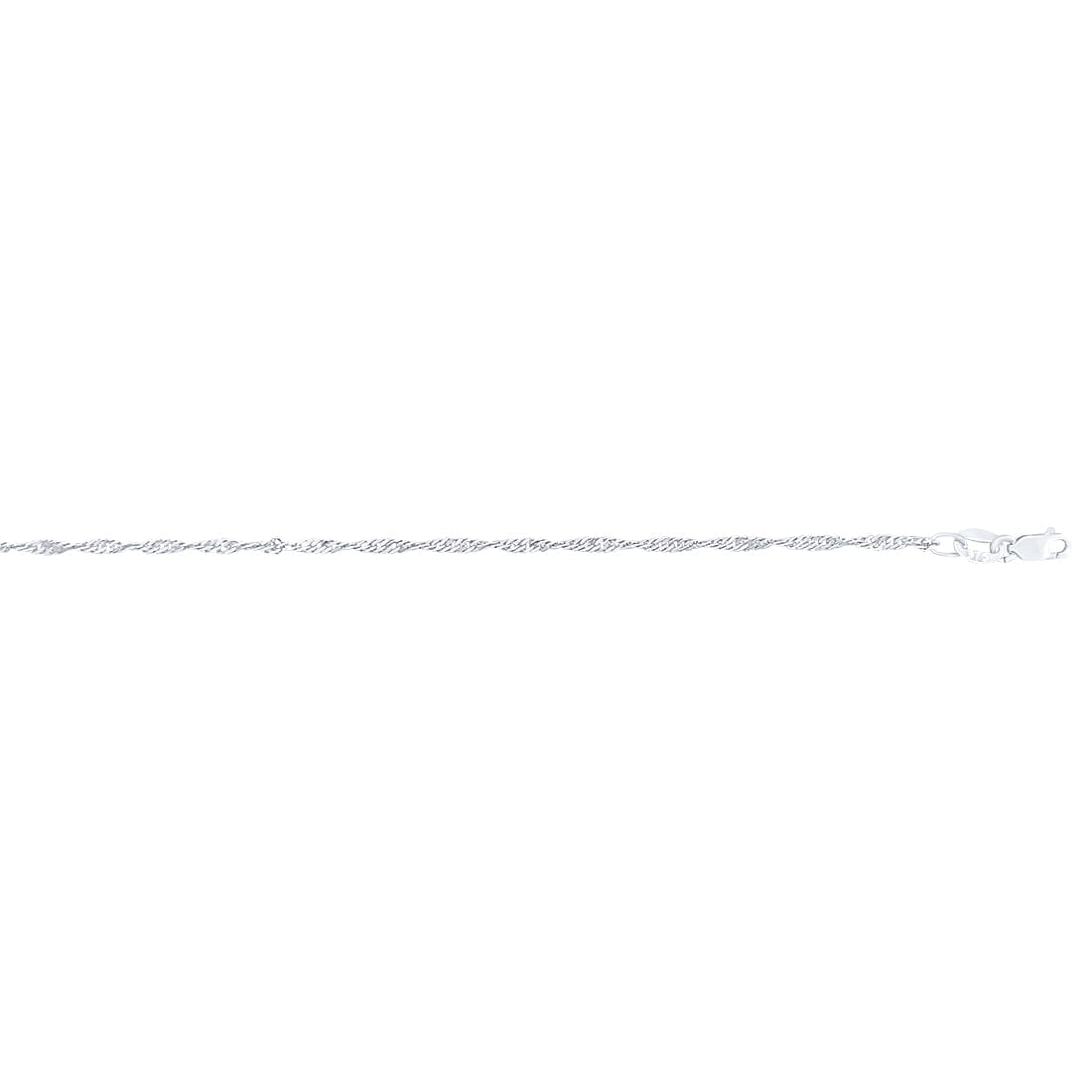 9kt White Gold Fine Singapore Necklace Chain 50cm