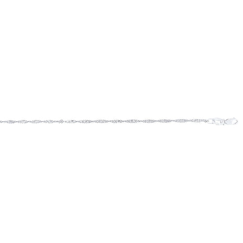 9kt White Gold Fine Singapore Necklace Chain 50cm