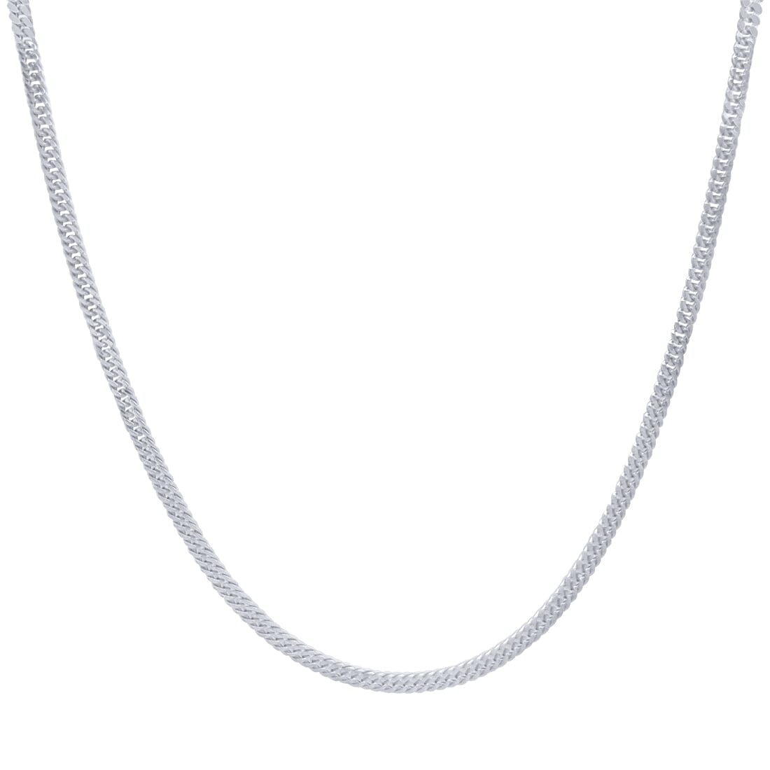 50cm Double Curb Chain in 9kt White Gold