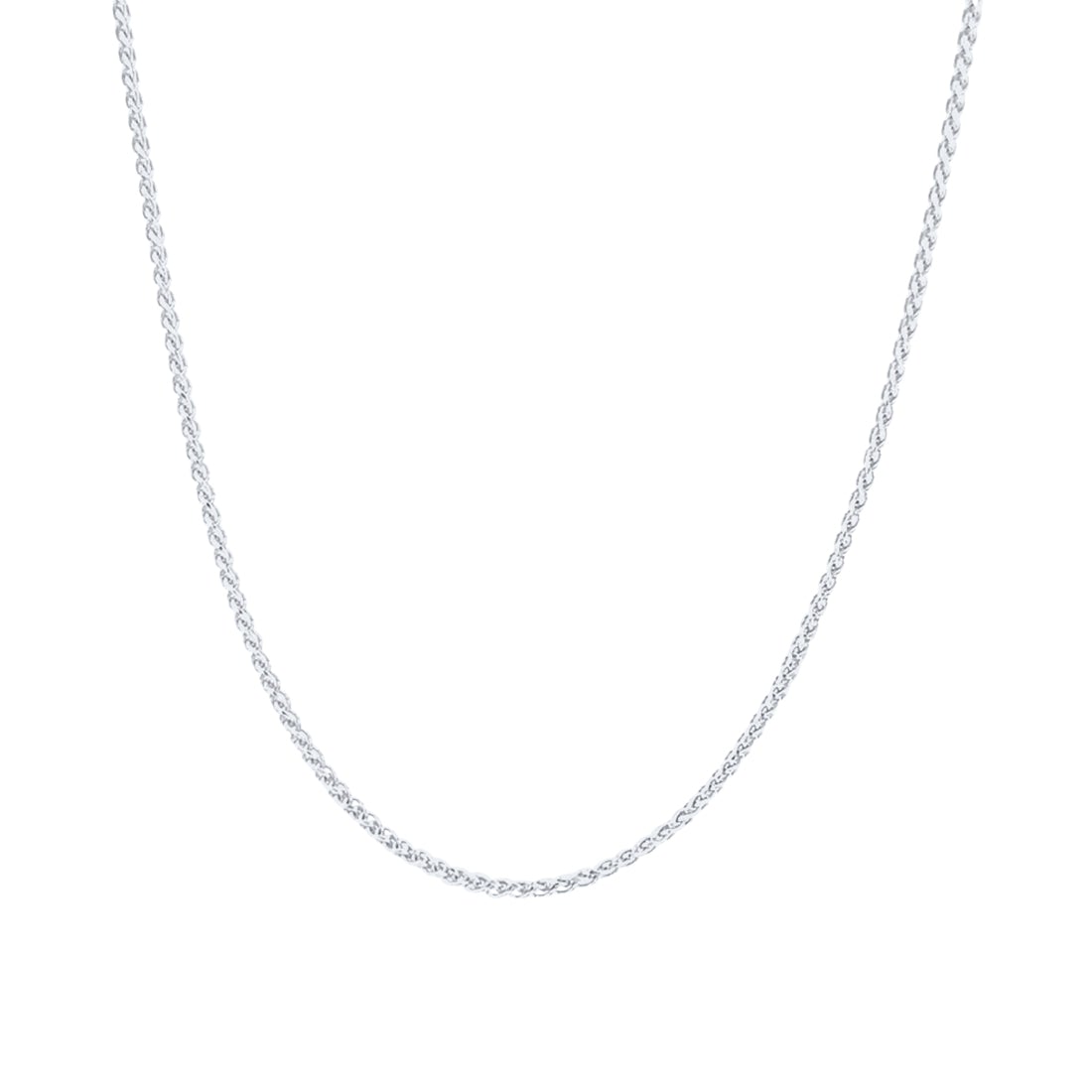 9kt White Gold Wheat Necklace Chain 46cm