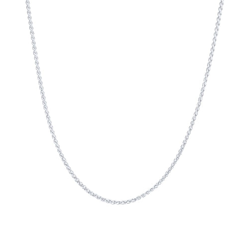 9kt White Gold Wheat Necklace Chain 46cm