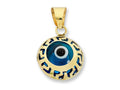 Glass Evil Eye Pendant in 9kt Yellow Gold
