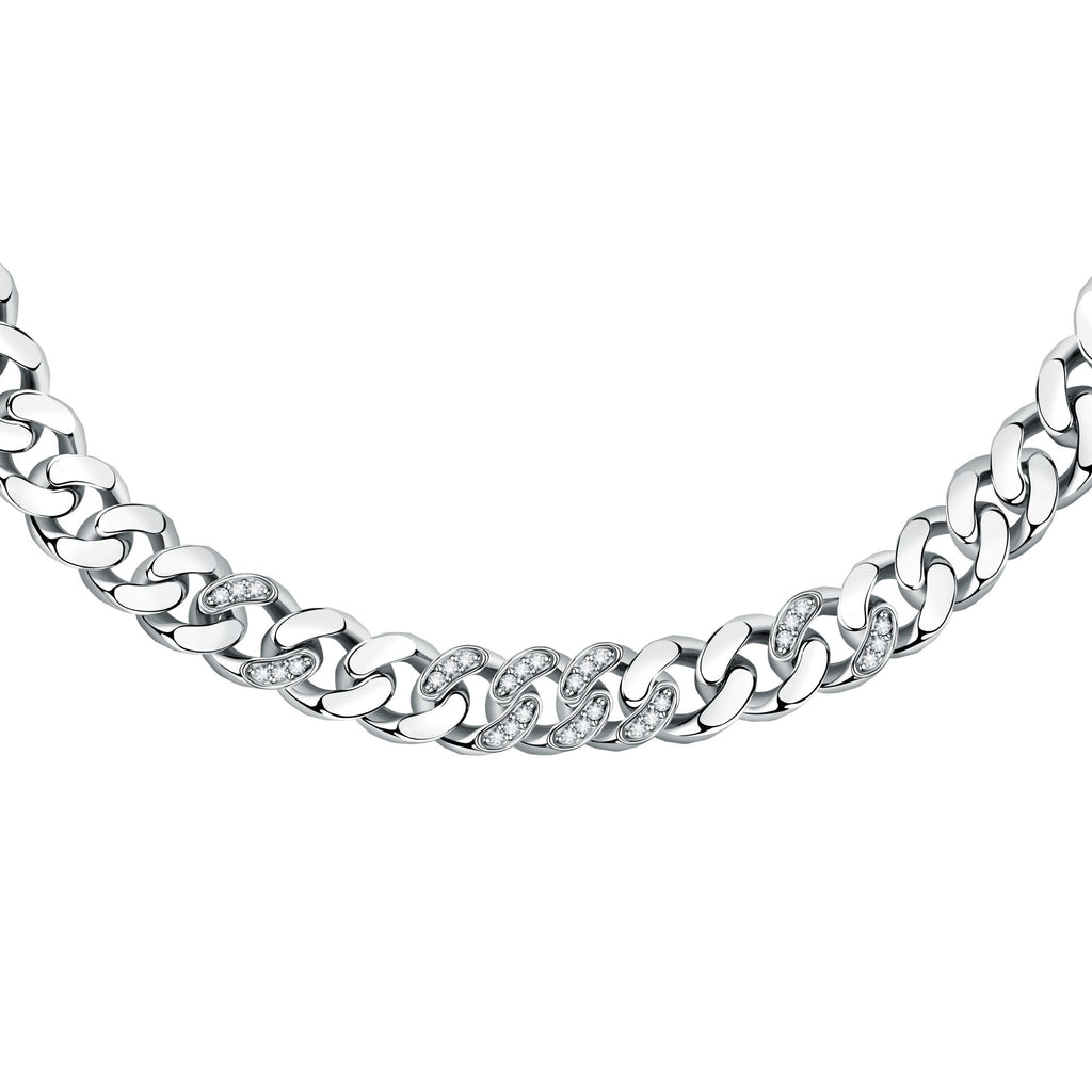 Chiara Ferragni Chain Collection Big Chain White Stone Necklace