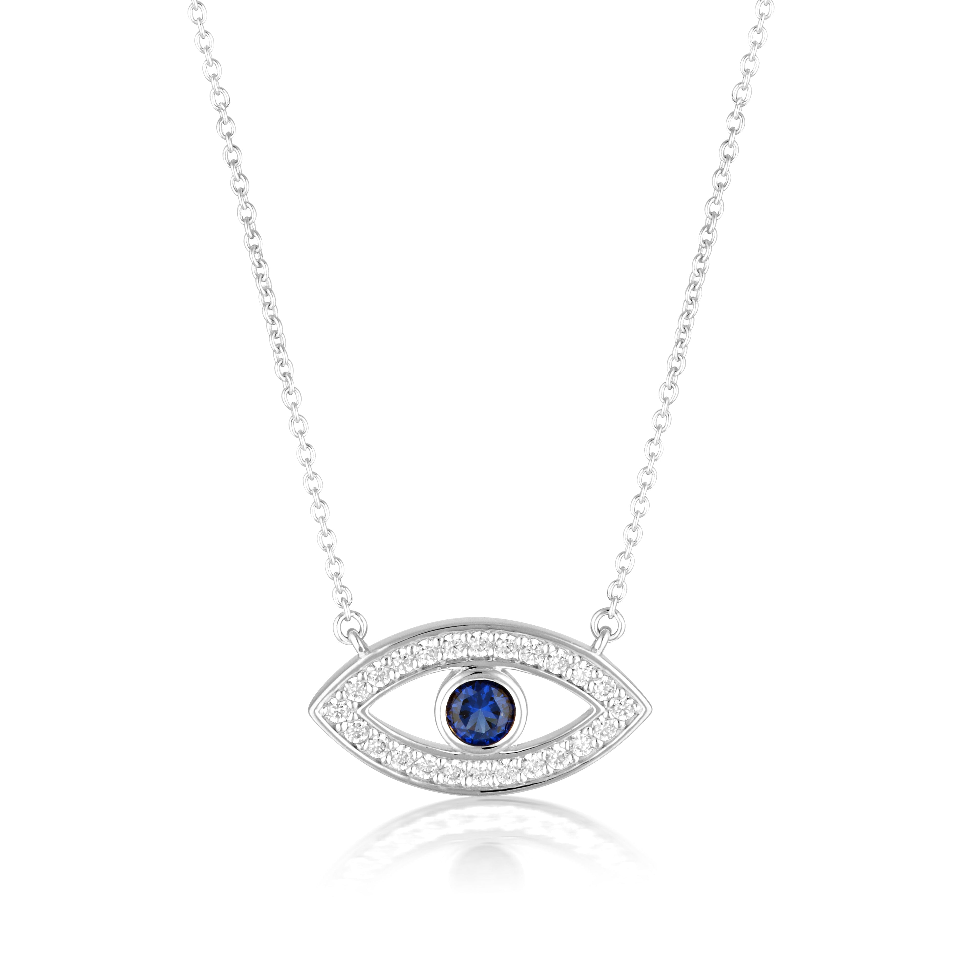 GEORGINI EVIL EYE PENDANT NECKLACE SILVER