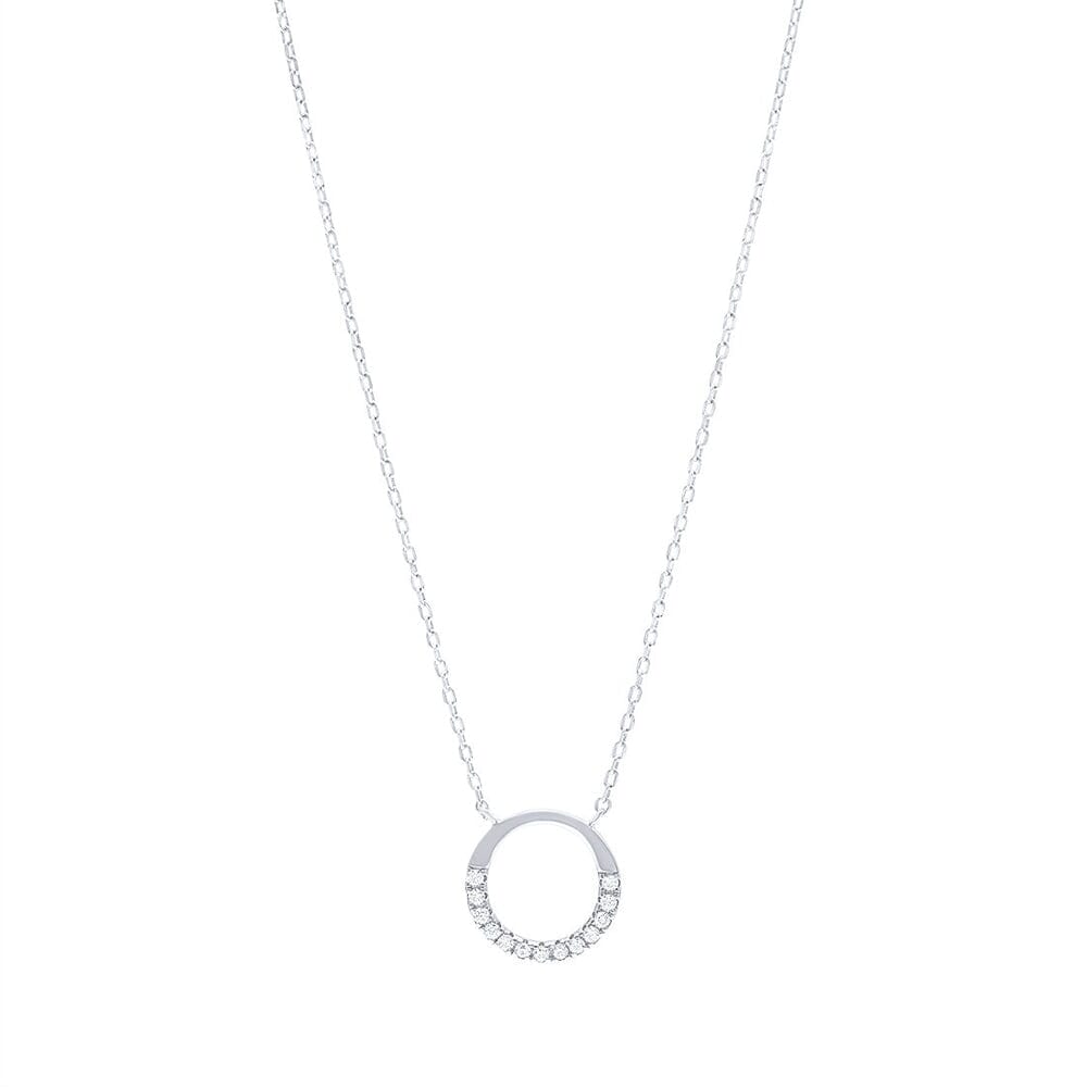 Sterling Silver Open Circle with Cubic Zirconia