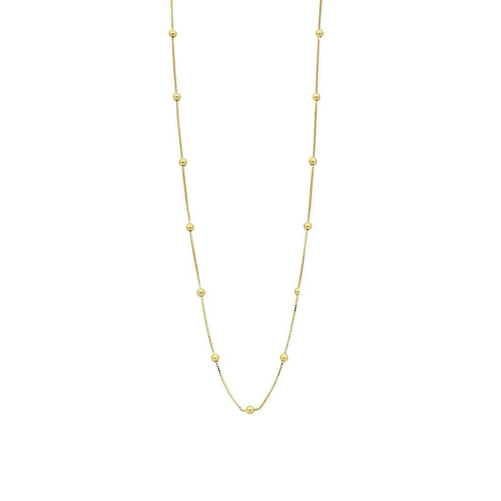45cm Box and Ball Chain in 9kt Yellow Bonded Gold