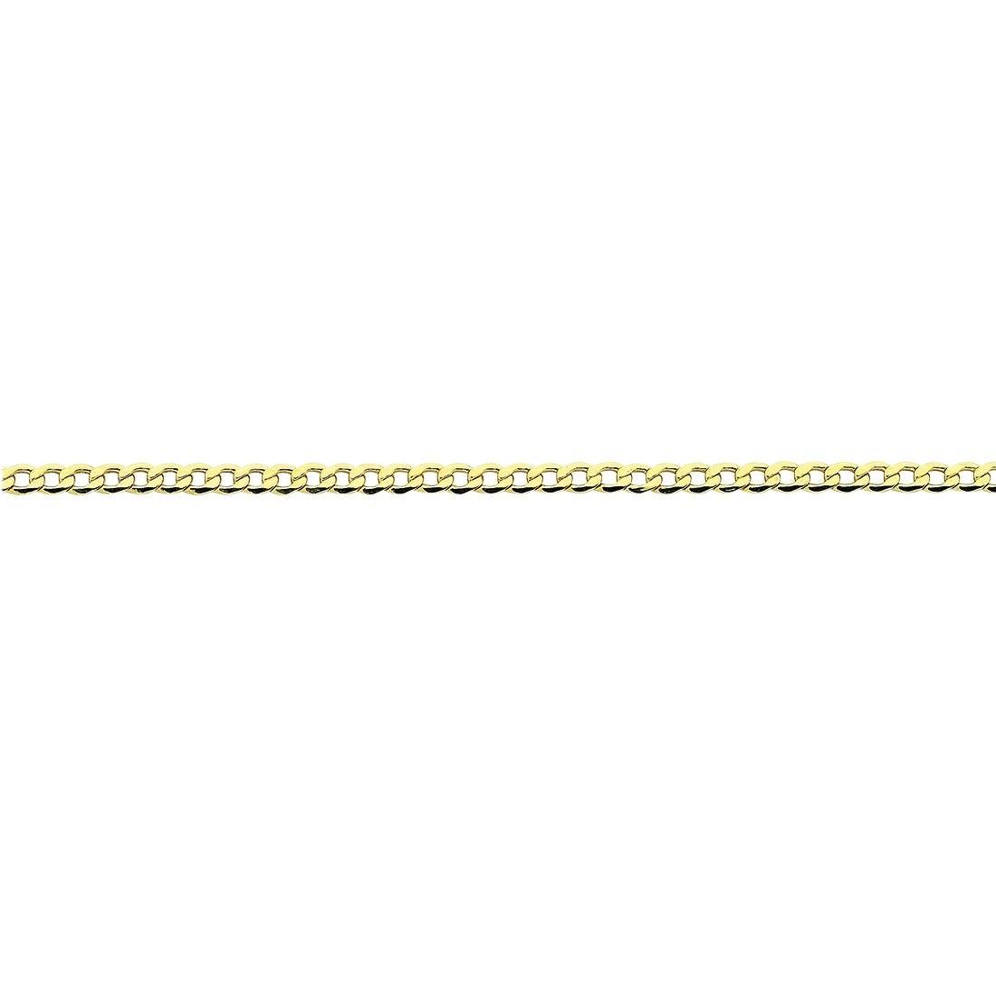 9kt Yellow Gold Silver Infused Open Curb Necklace 45cm