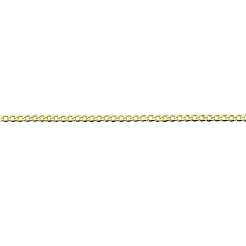 9kt Yellow Gold Silver Infused Open Curb Necklace 45cm