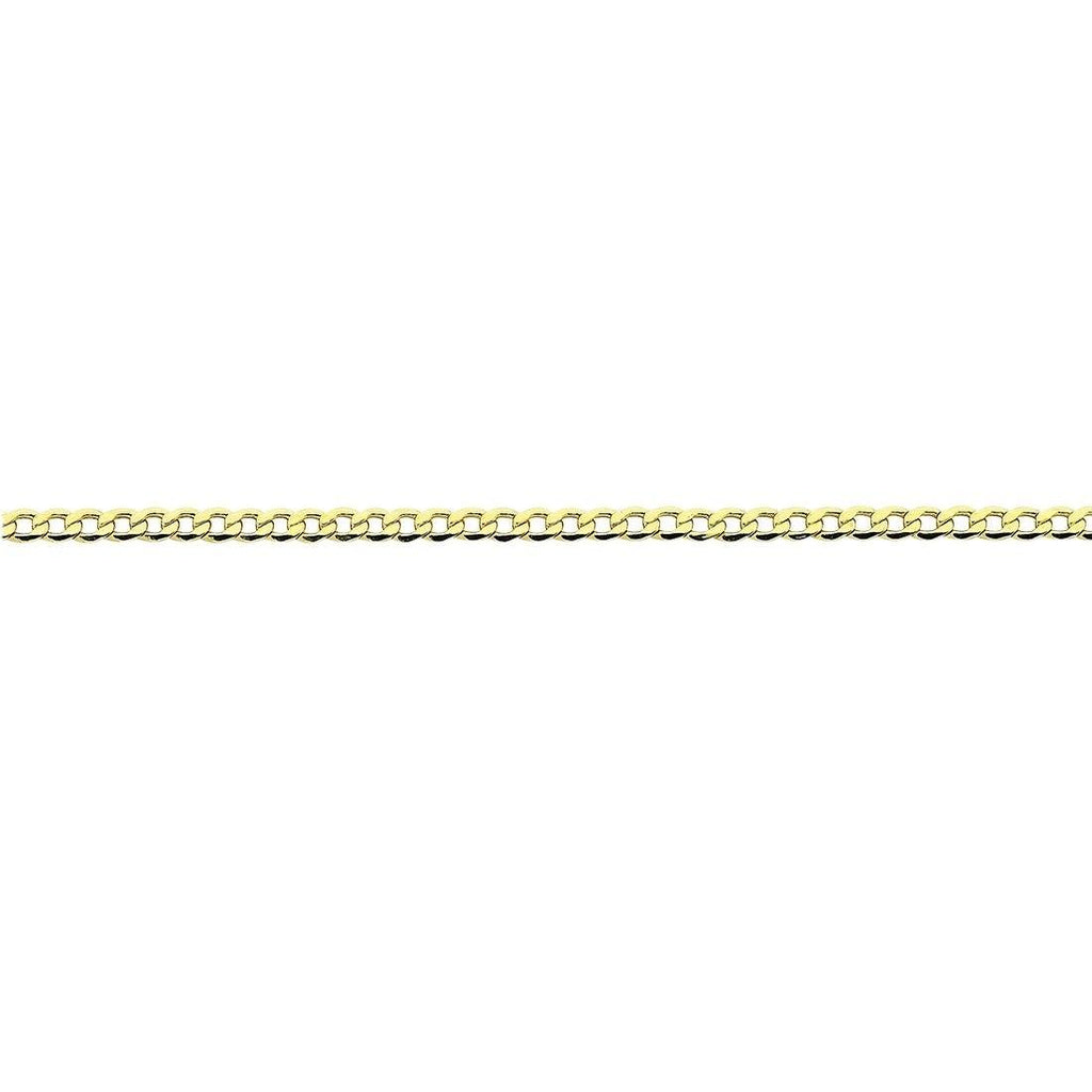 9kt Yellow Gold Silver Infused Open Curb Necklace 75cm