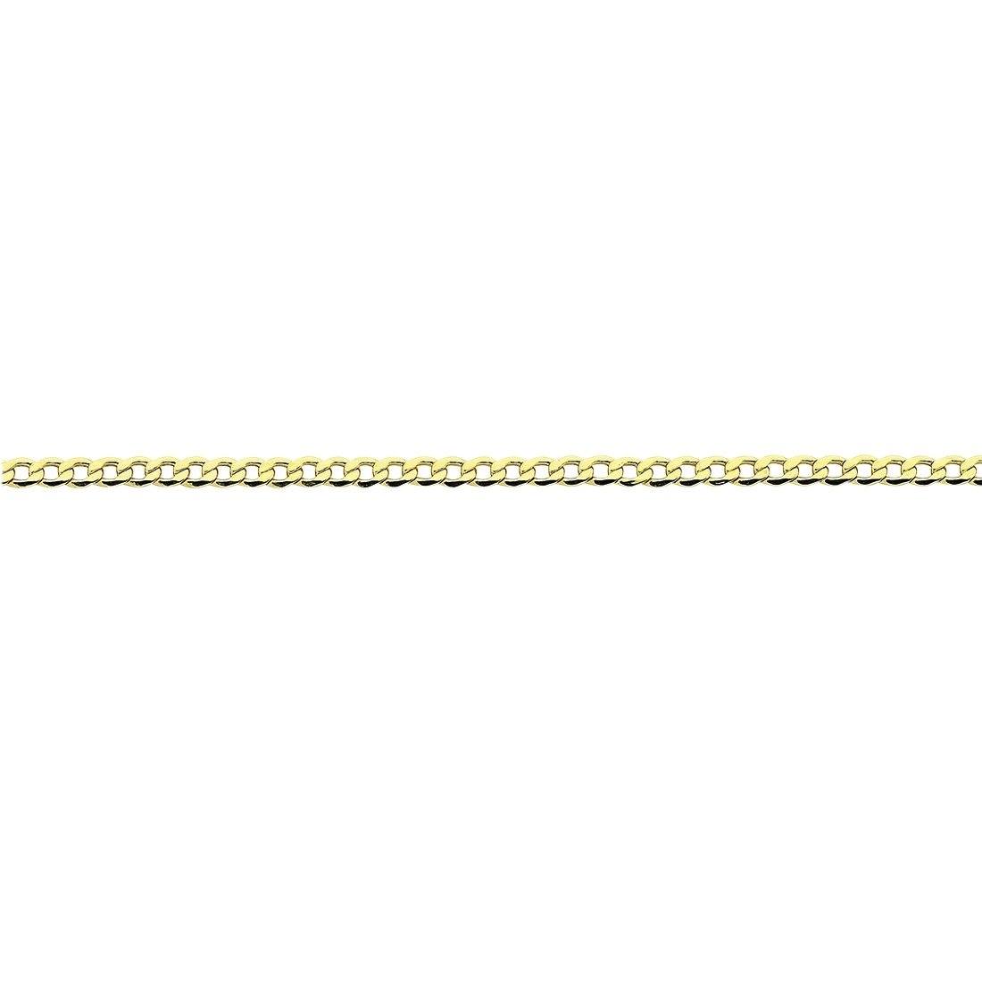 9kt Yellow Gold Silver Infused Open Curb Necklace 75cm