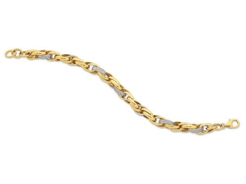 9kt Yellow Gold Silver Infused Crystal Necklace 55cm