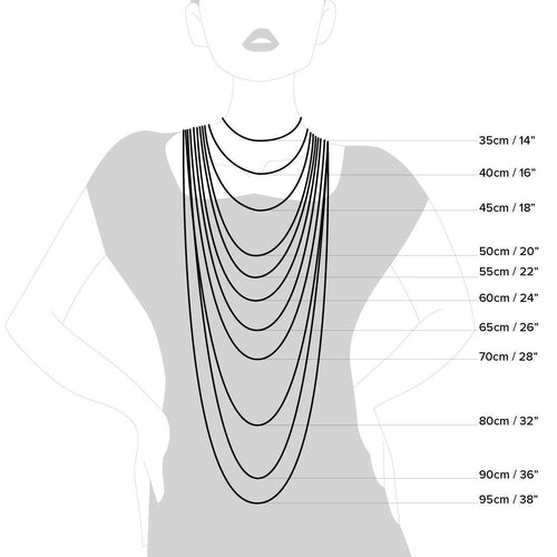 45cm Sterling Silver Interlocked Drop Necklace