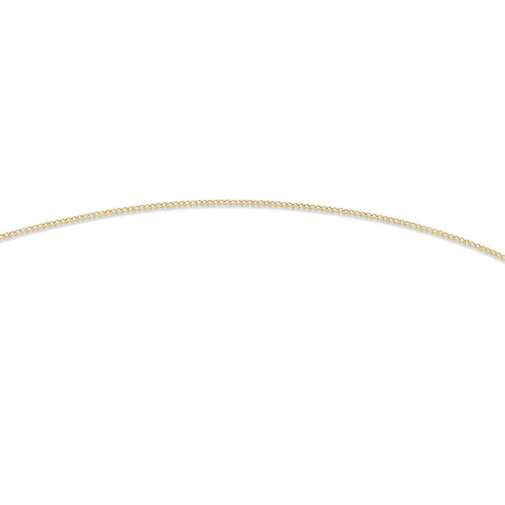 9kt Yellow Gold Silver Infused 50cm Curb Necklace