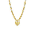 9kt Yellow Silver Infused Padlock Necklace 45cm