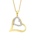 Cubic Zirconia Heart Pendant in 9kt Yellow Bonded Gold