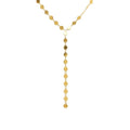 9kt Yellow Gold Silver Infused Fancy Oval Drop Necklace