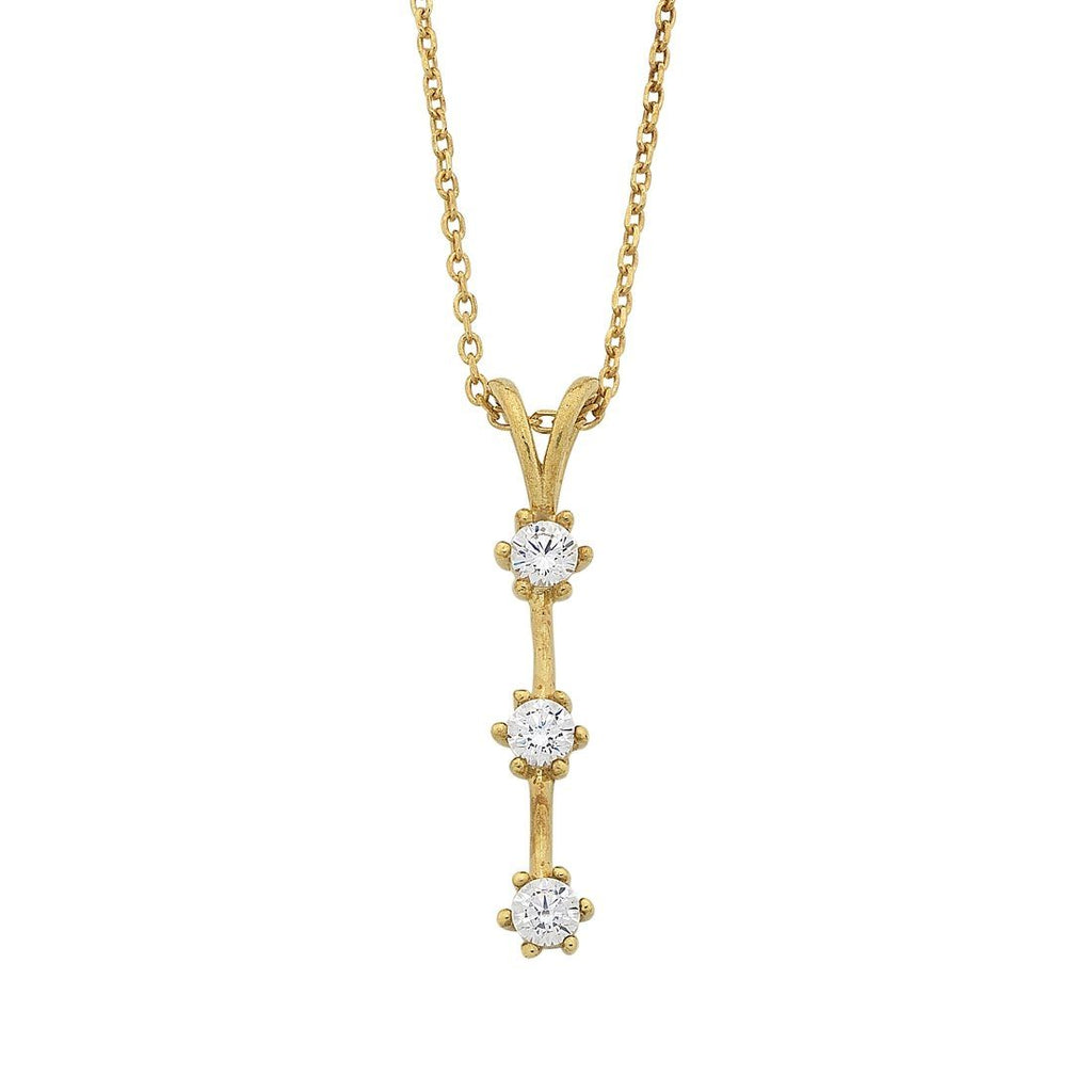45cm Cubic Zirconia Stars Drop Necklace in 9kt Yellow Bonded Gold