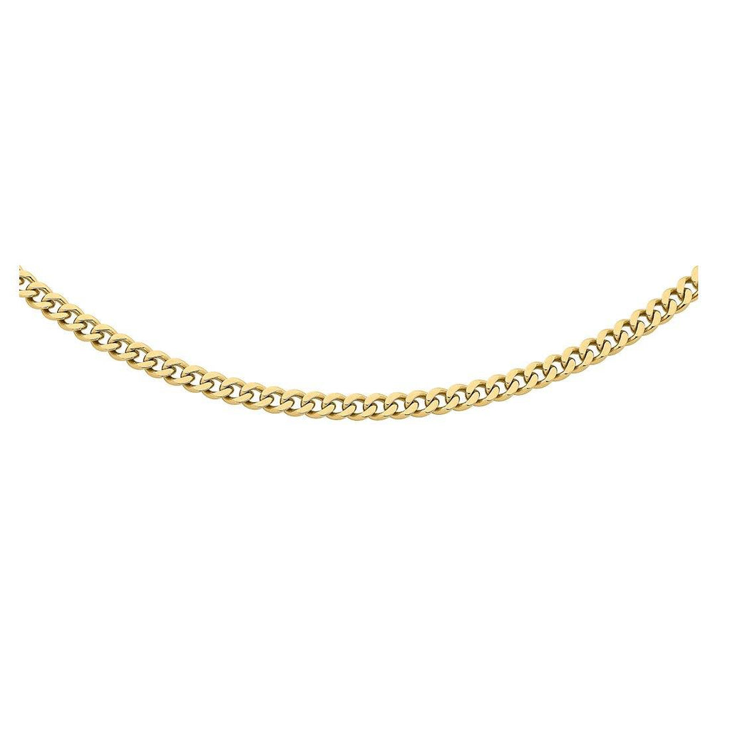 Stainless Steel Gold Colour Men's Curb Chain Necklace 65cm