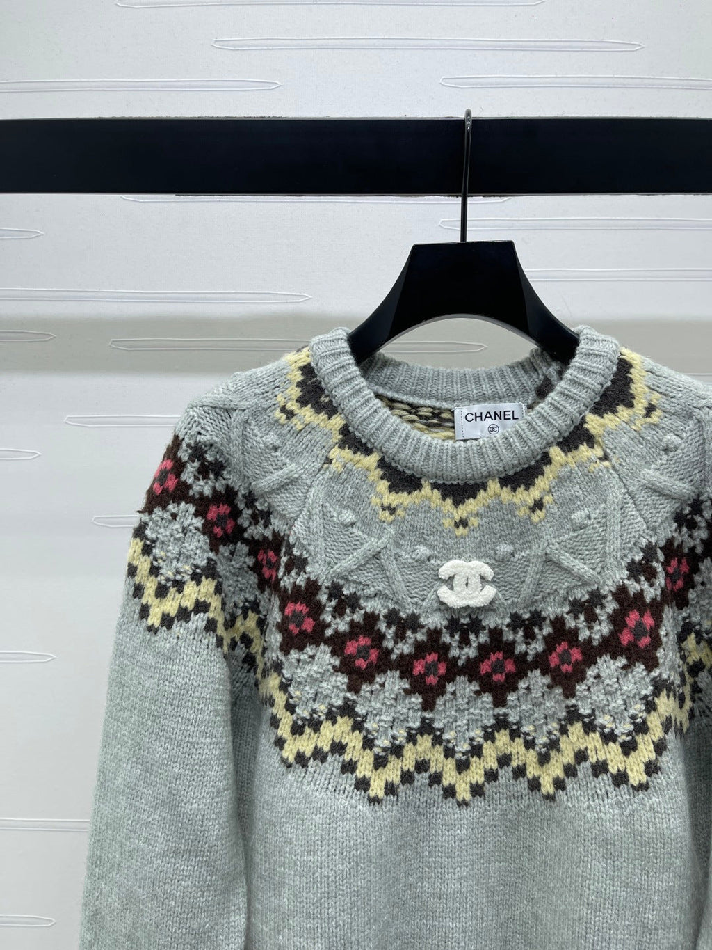 Chanel 2025 Sweater Gray Mix Colors Wool Nylon 319617