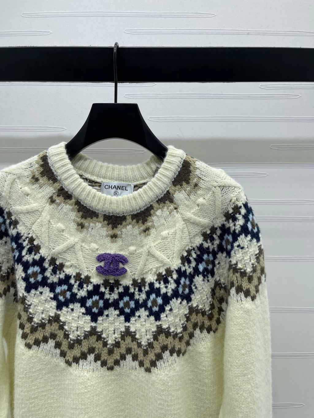 Chanel 2025 Sweater Cream Mix Colors Wool Nylon 319615