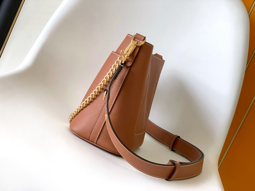 LV Lock and Walk Bag Brown Gold Cowhide 241222