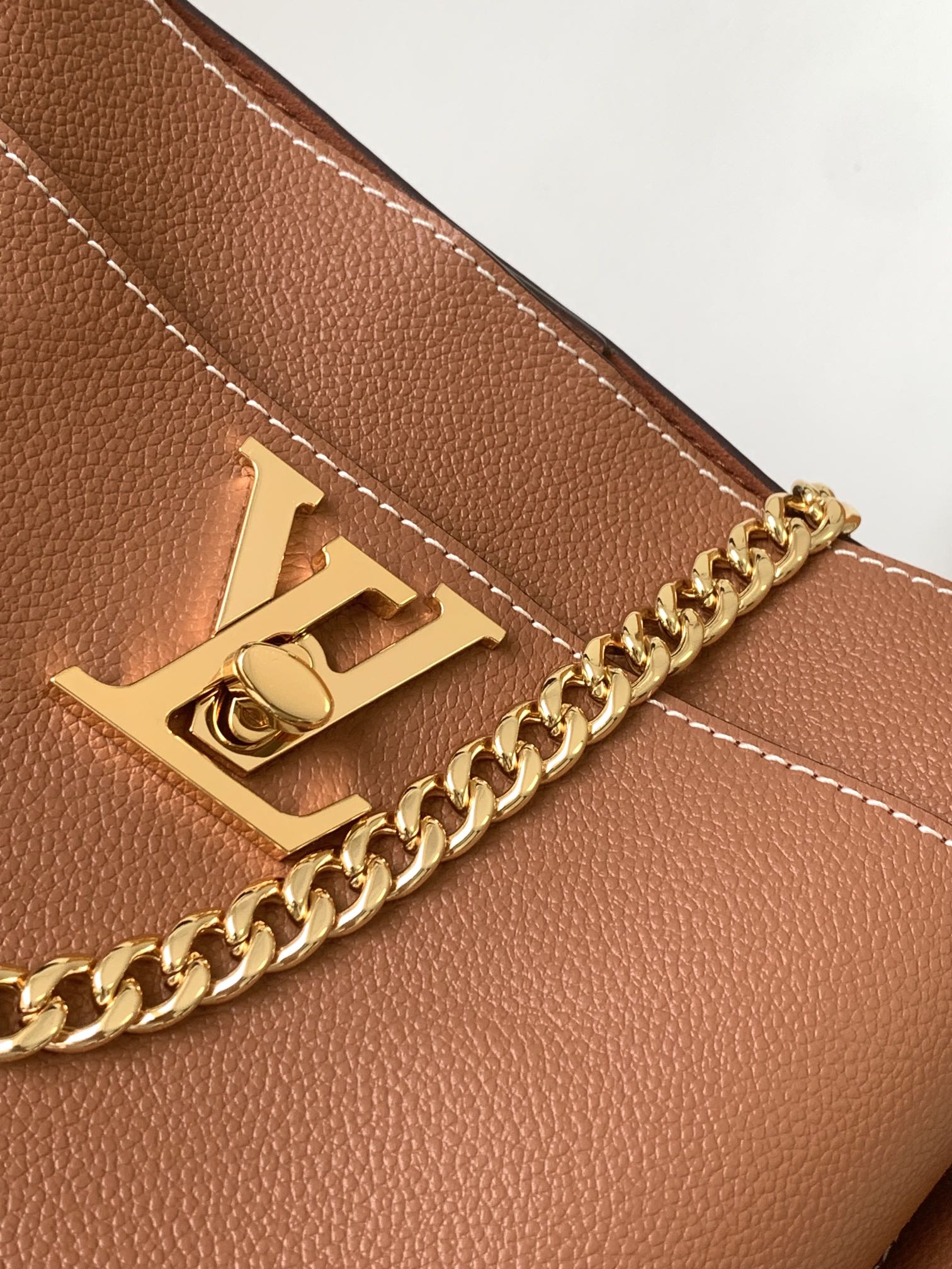 LV Lock and Walk Bag Brown Gold Cowhide 241222