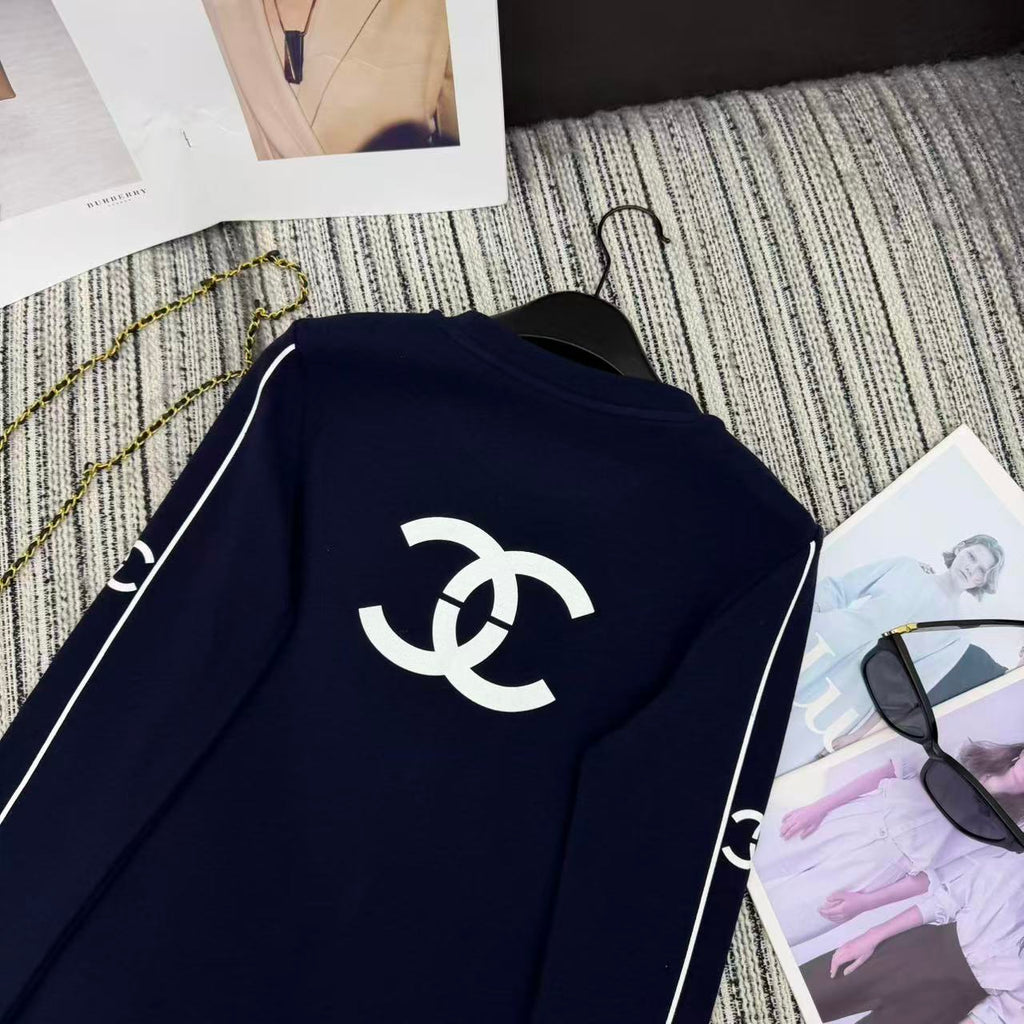 Chanel 2025 Long-sleeved Top Blue Cotton 318956