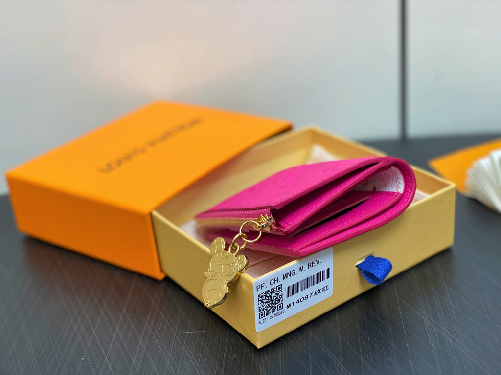 LV x TM Portfolio Lisa Wallet Pink Gold Leather 329901