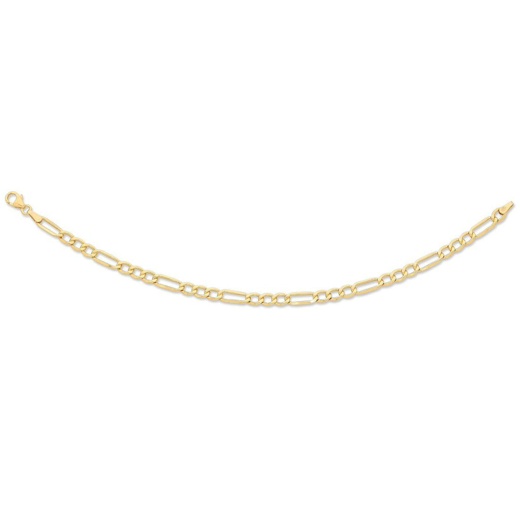 19cm Figaro Bracelet in 9kt Yellow Gold