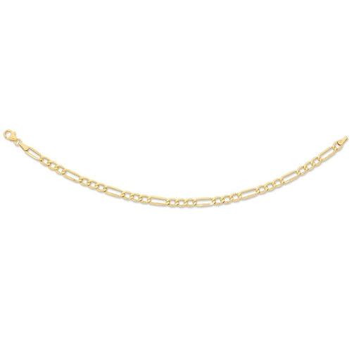 19cm Figaro Bracelet in 9kt Yellow Gold