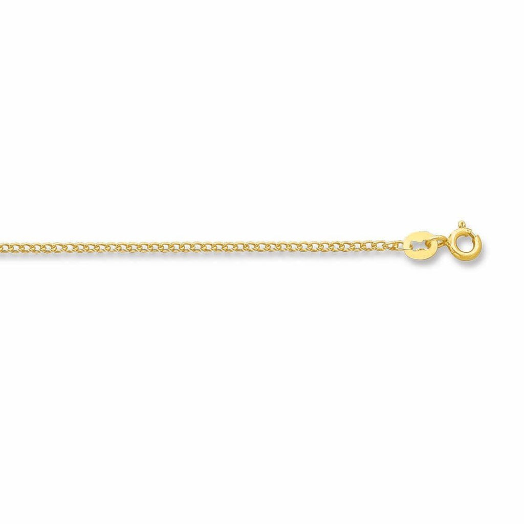 55cm Flat Curb Chain in 9kt Yellow Gold
