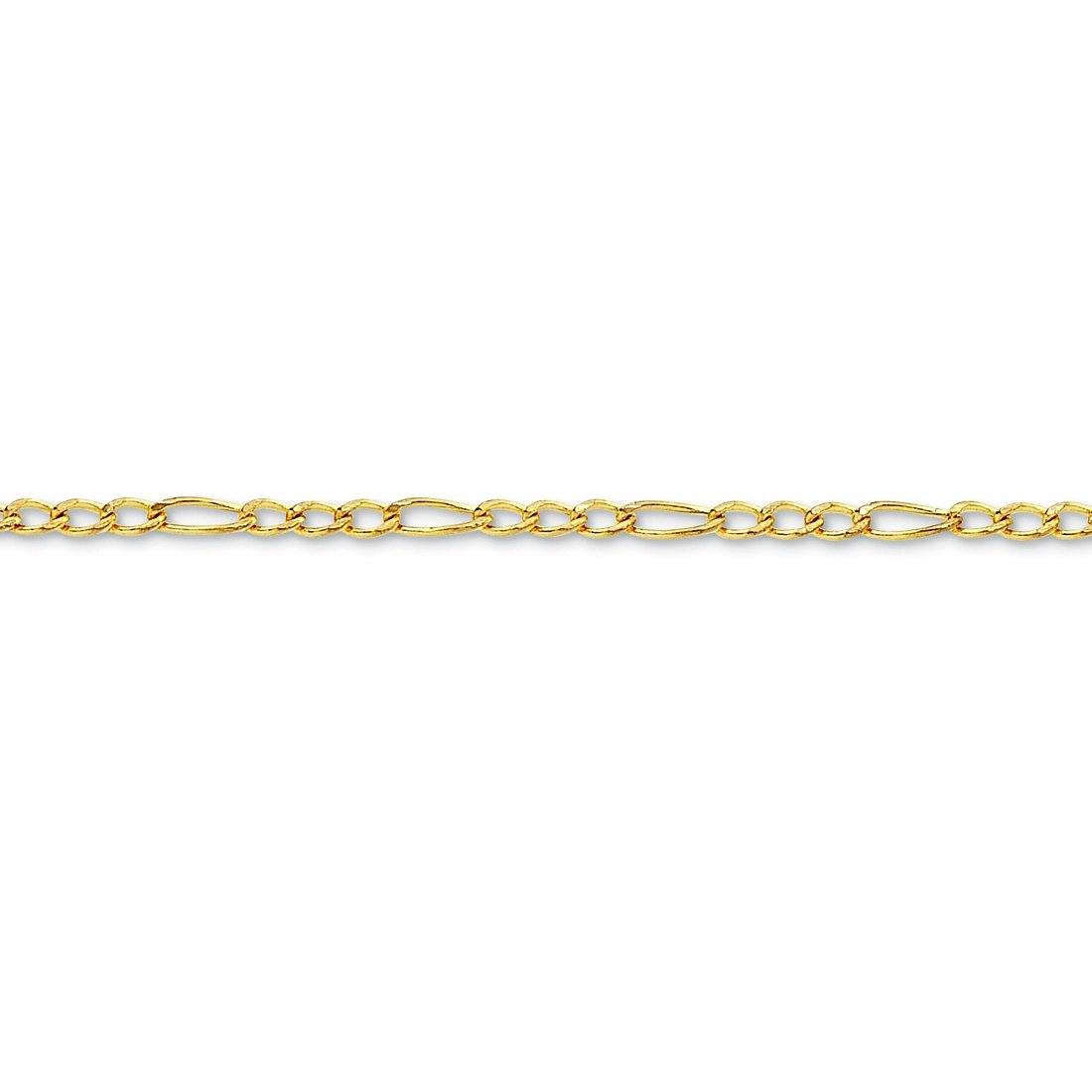 45cm Open Figaro Chain in 9kt Yellow Gold