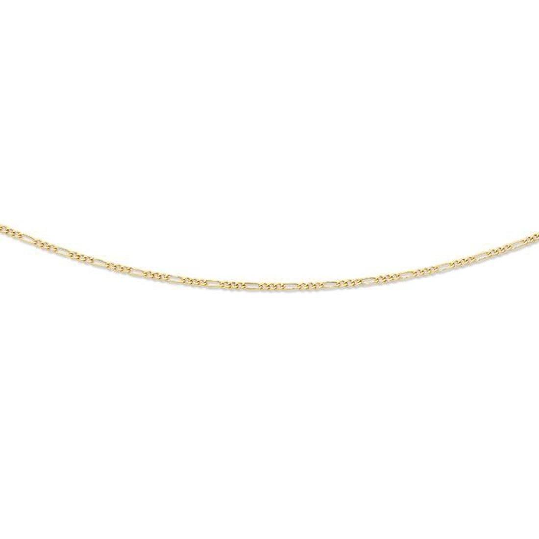 50cm Bevelled Figaro Chain in 9kt Yellow Gold