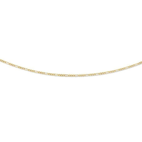 50cm Bevelled Figaro Chain in 9kt Yellow Gold