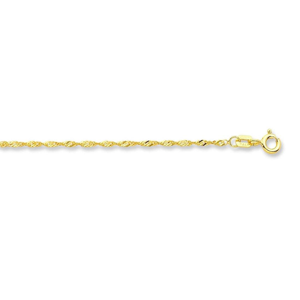 50cm Singapore Chain in 9kt Yellow Gold