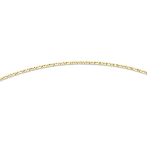 45cm Diamond Cut Curb Chain in 9kt Yellow Gold