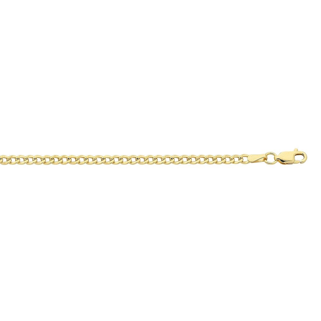 65cm Diamond Cut Curb Chain in 9kt Yellow Gold