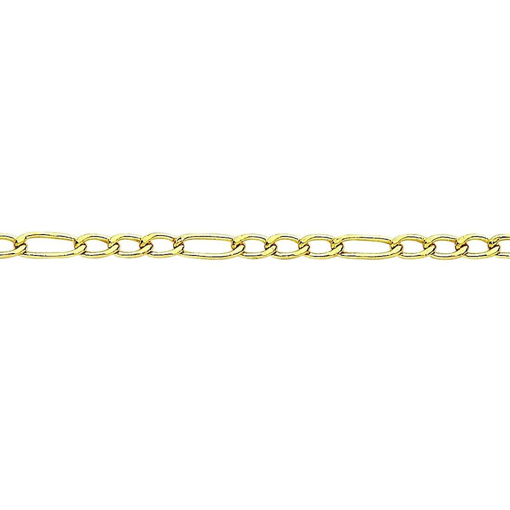 45cm Open Figaro Chain in 9kt Yellow Gold