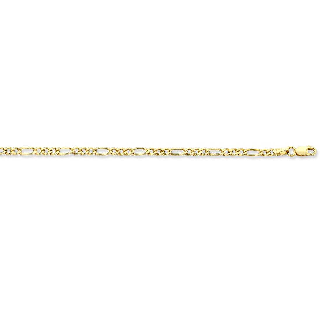 50cm Flat Figaro Chain in 9kt Yellow Gold