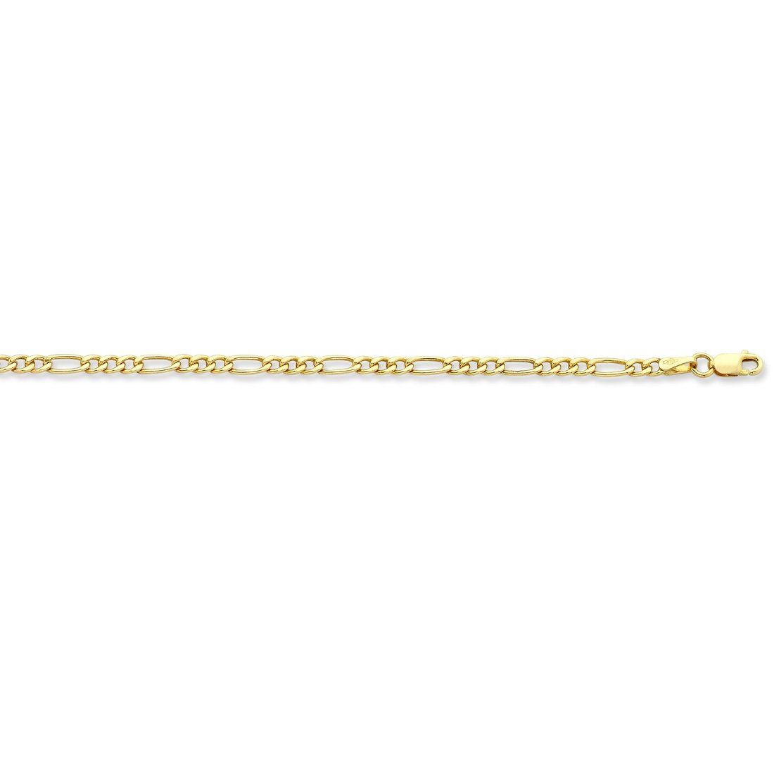 65cm Flat Figaro Chain in 9kt Yellow Gold
