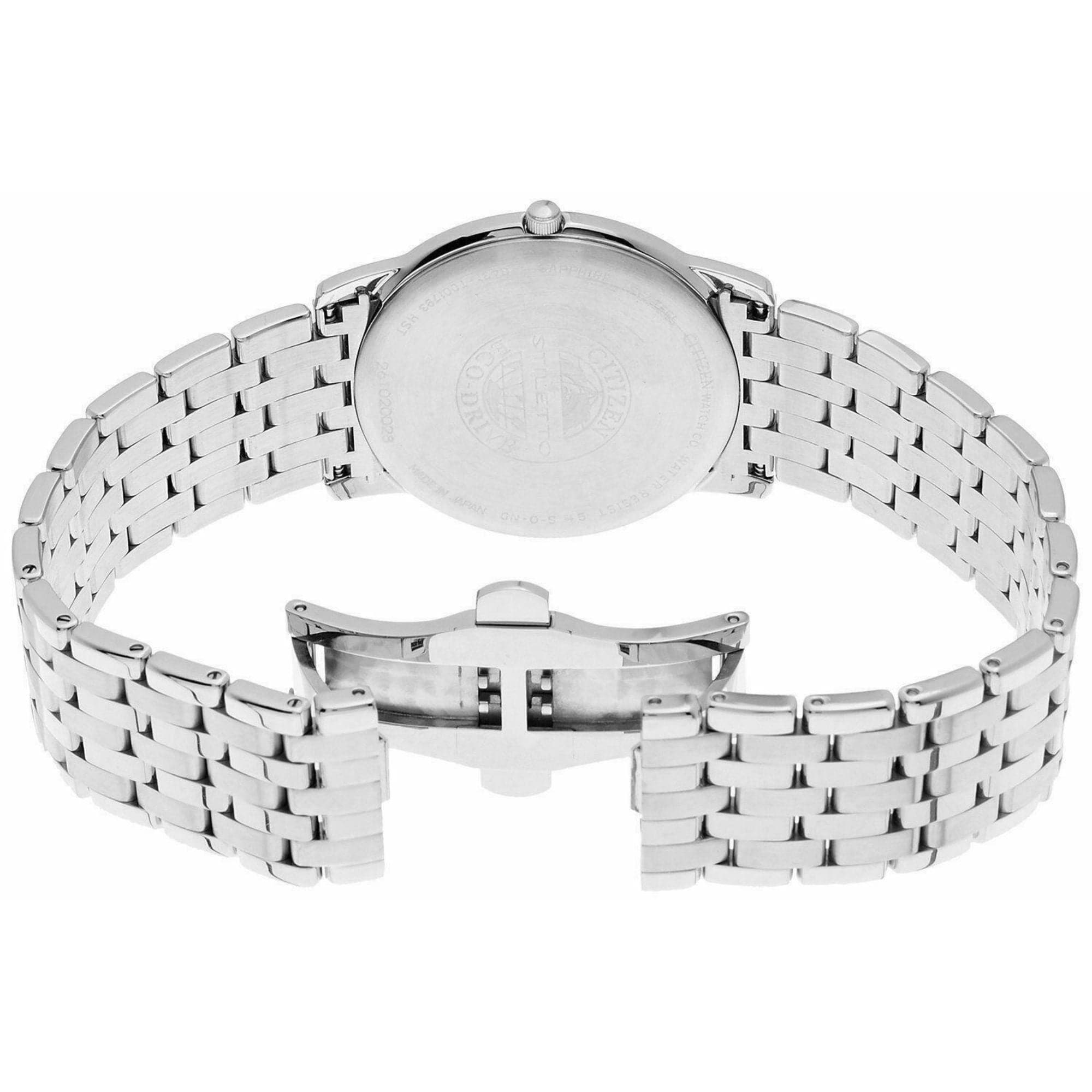 CITIZEN ECO-DRIVE AR0015-68A WHITE DIAL STAINLESS STEEL BRACELET STRAP MEN'S WATCH