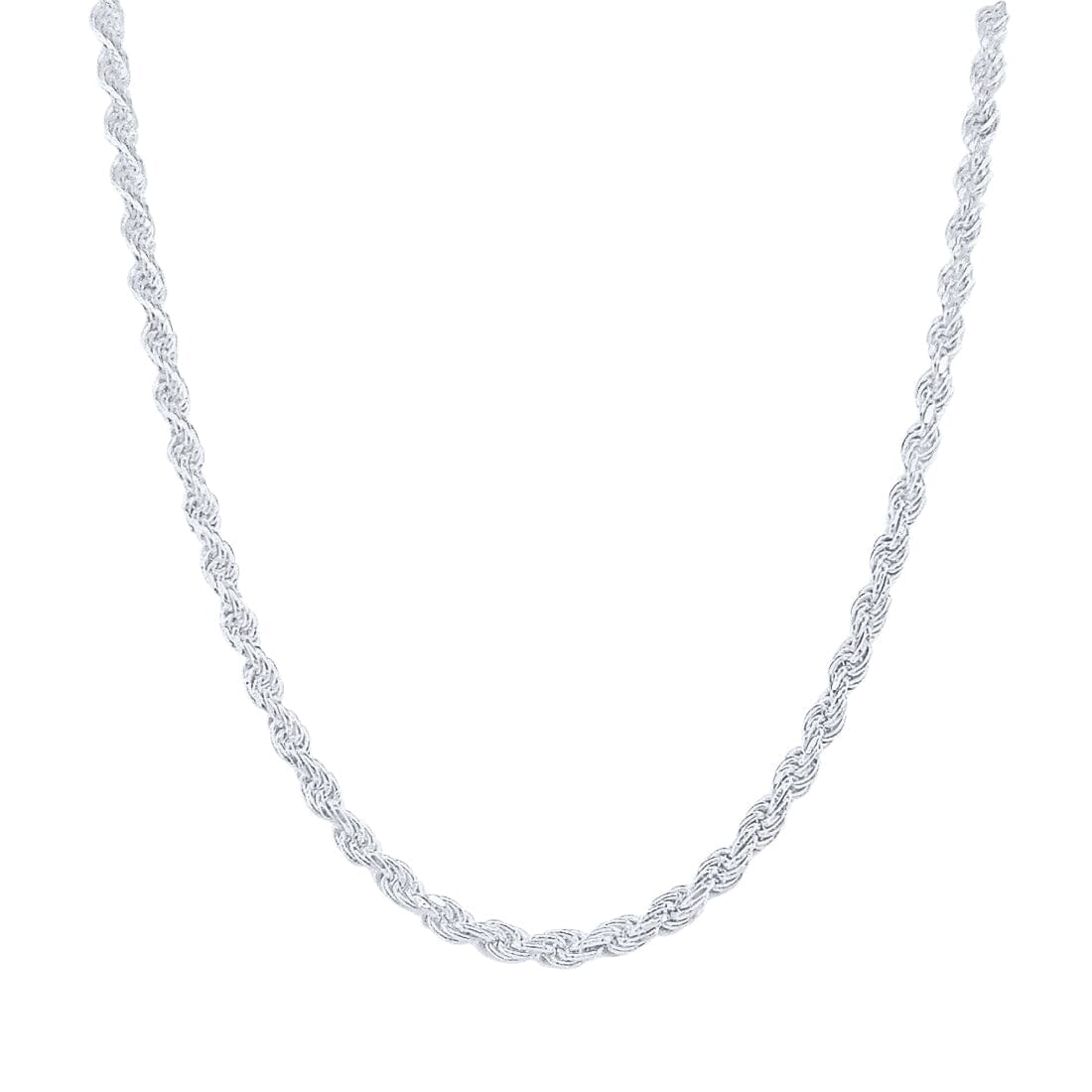 60cm 2.9mm Width Rope Chain Necklace in Sterling Silver