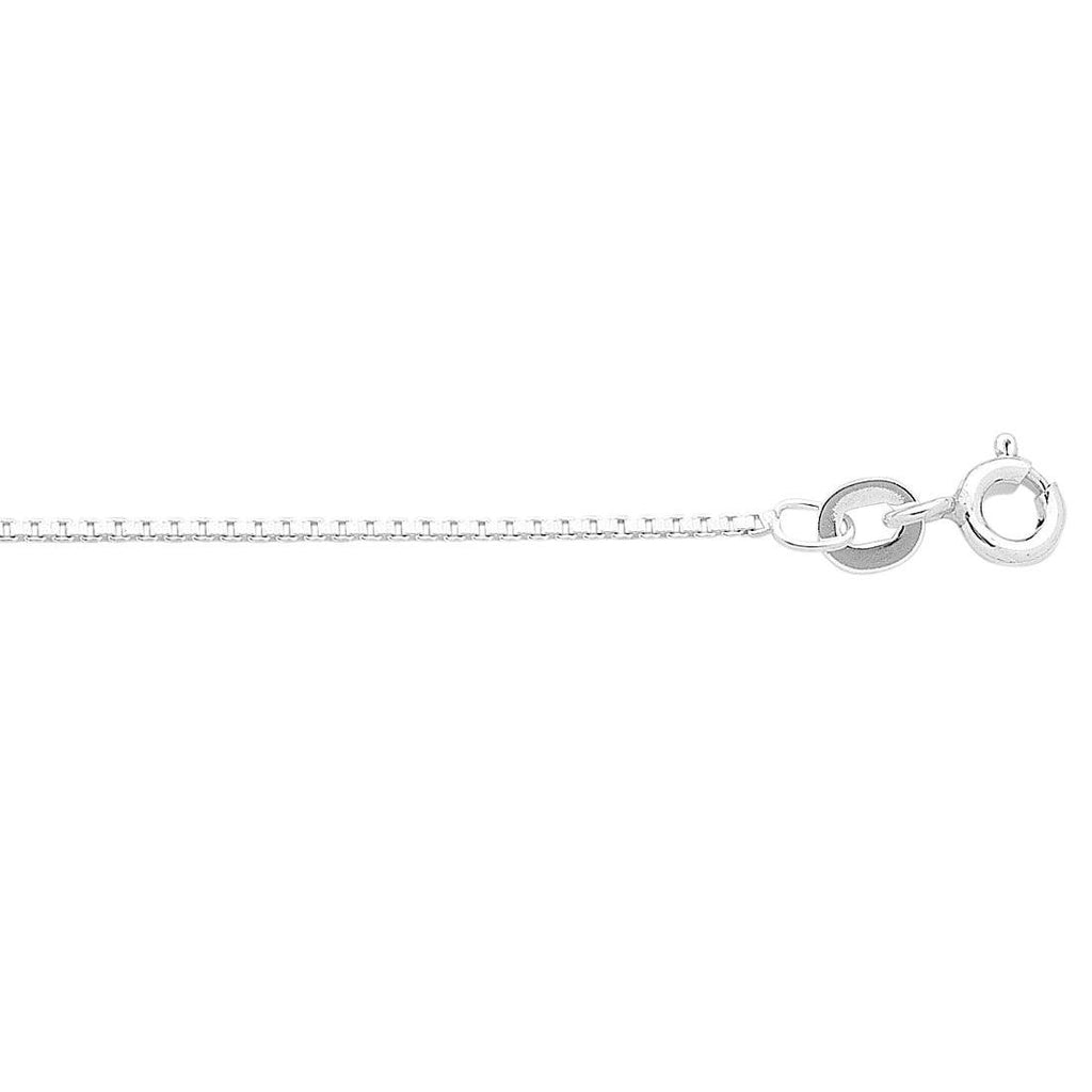 45cm 1mm Width Box Chain Necklace in Sterling Silver