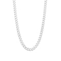 55cm 6.4mm Flat Curb Chain Necklace in Sterling Silver