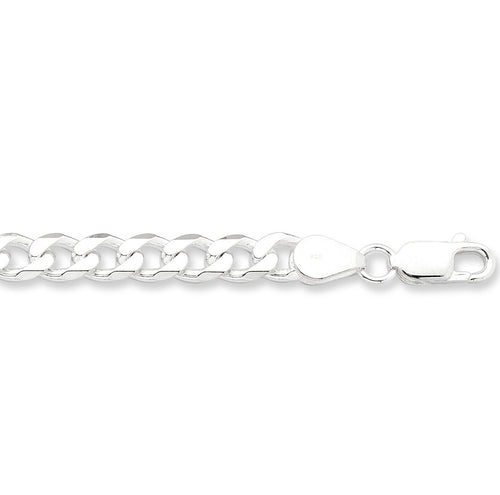 55cm 6.5mm Curb Chain Necklace in Sterling Silver